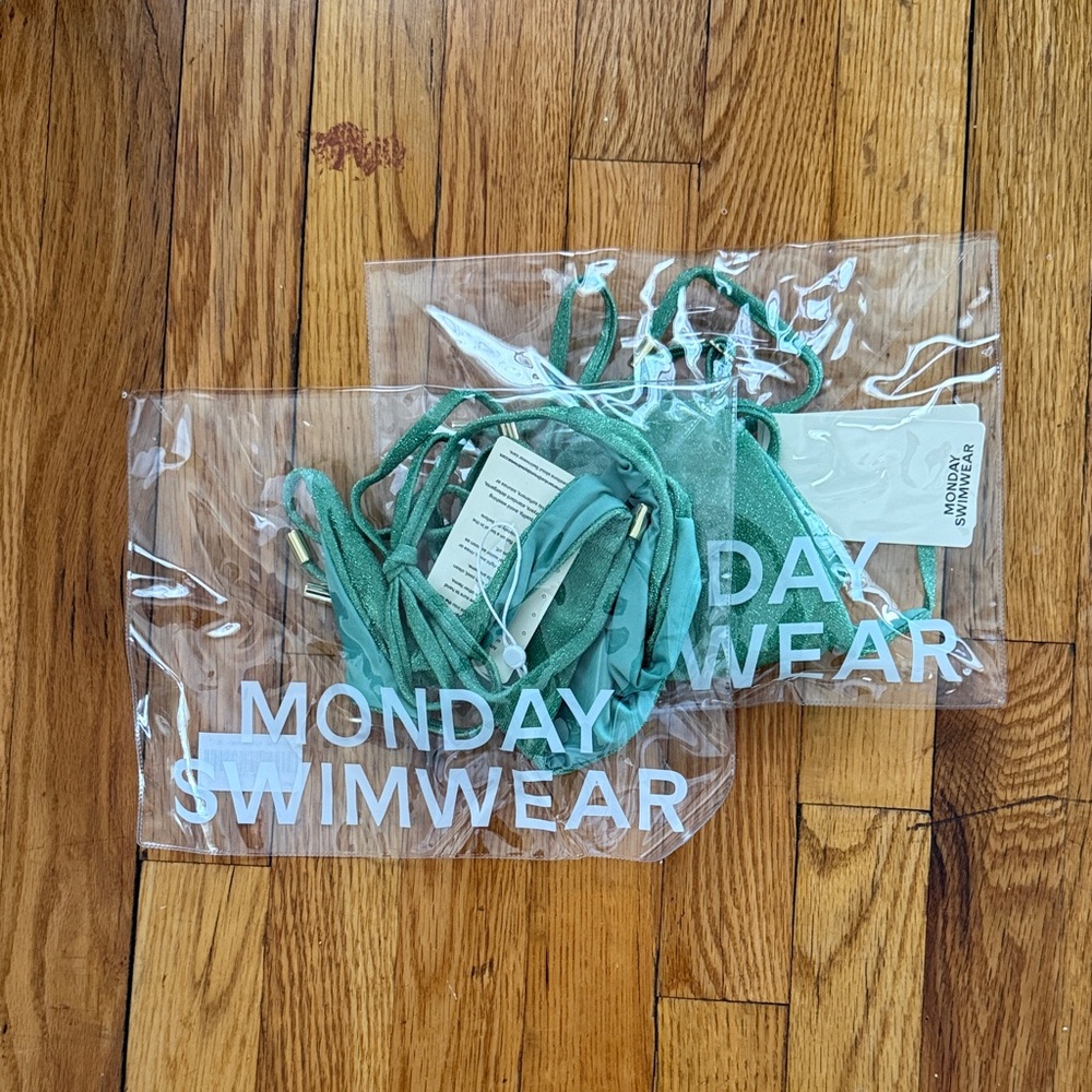 Monday Swimwear Teal Bikini Set